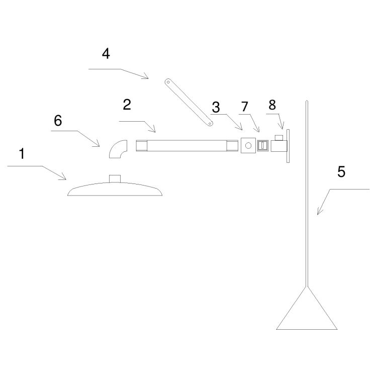Prysznic bezpieczeństwa ratunkowy TG -09 z mocowaniem